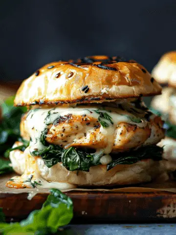 White Cheddar Spinach Chicken Burgers