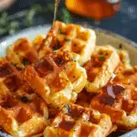 Cornbread Waffle Bites with Smoked Gouda and Honey