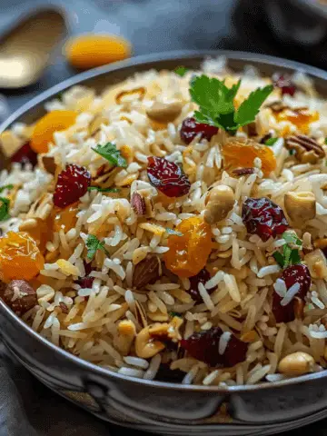 Iranian Rice with Nuts and Dried Fruits