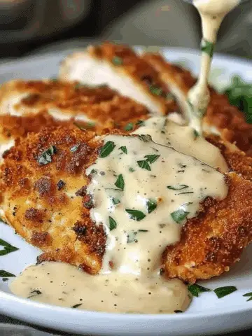 Parmesan Crusted Chicken with Creamy Garlic Sauce