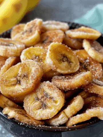 Cinnamon-Sugar Air Fryer Banana Chips