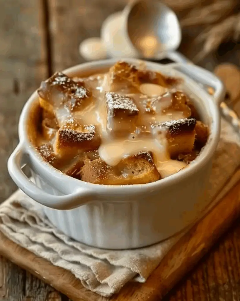 Old-Fashioned Bread Pudding with Vanilla Sauce