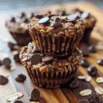 Healthy Peanut Butter Greek Yogurt Chocolate Oatmeal Cups