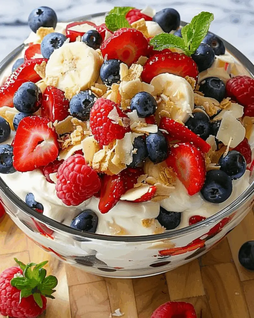 Red, White, and Blue Cheesecake Salad