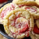 Strawberry Banana Pudding Cookies with Cheesecake Dip