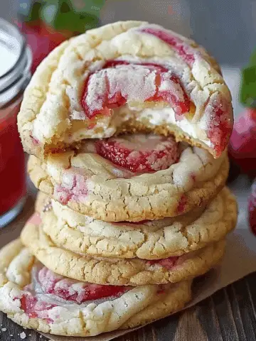 Strawberry Banana Pudding Cookies with Cheesecake Dip
