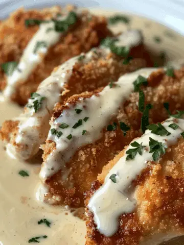 Crispy Parmesan Chicken with a Rich Garlic Sauce