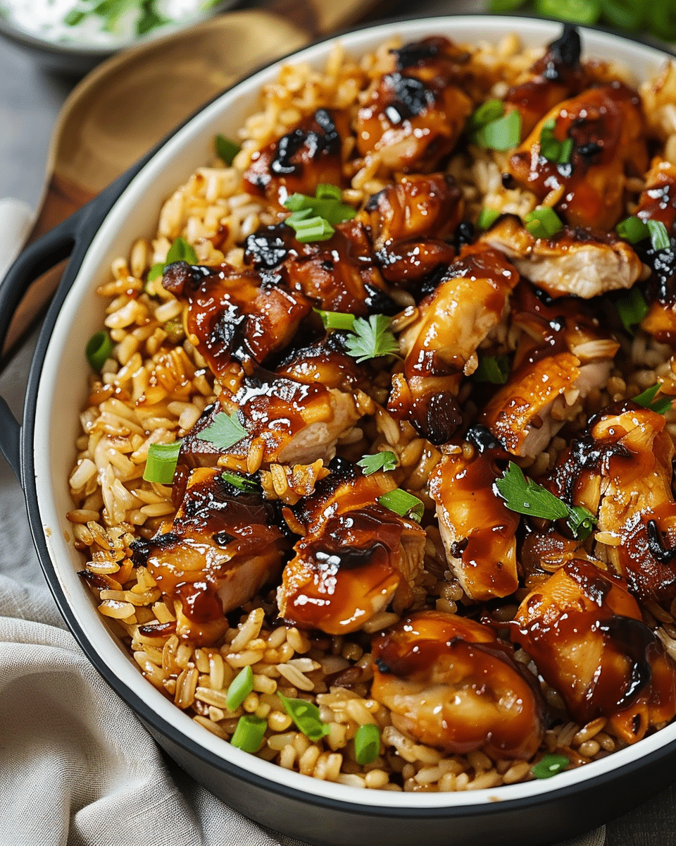 Honey BBQ Chicken Rice | Sue Recipe