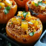 Teriyaki Pineapple Chicken & Rice Stuffed Peppers