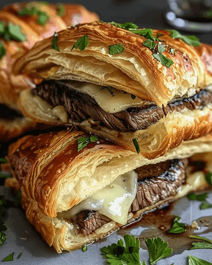 Black Garlic Butter Steak & Brie Croissant Melt