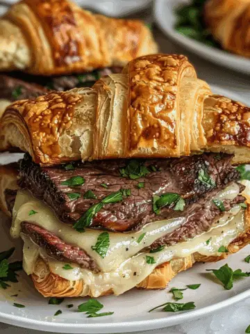 Black Garlic Butter Steak & Brie Croissant Melt