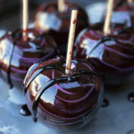 Black Poison Swirl Candy Apples
