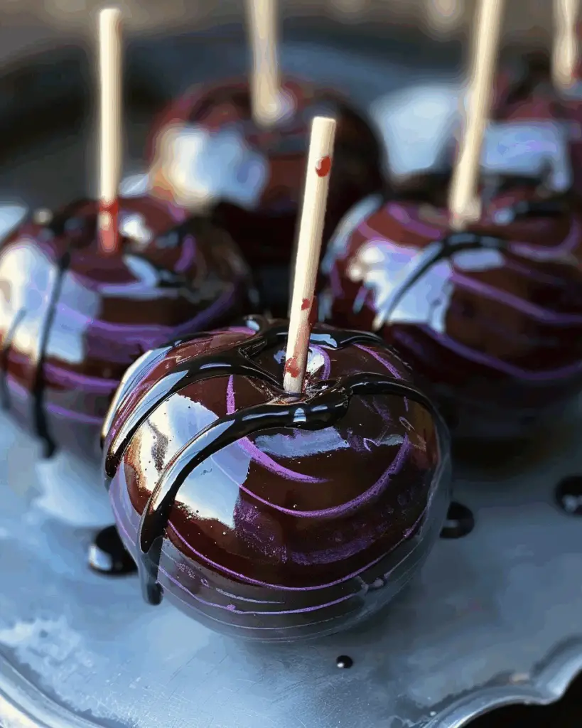 Black Poison Swirl Candy Apples