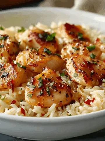 Chicken Scampi with Garlic Parmesan Rice
