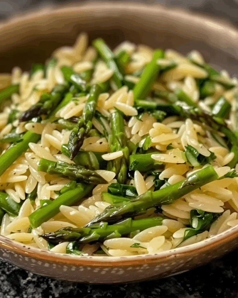 Garlic Butter Asparagus Orzo