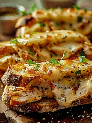 Cheesy Chicken Garlic Bread Sandwich