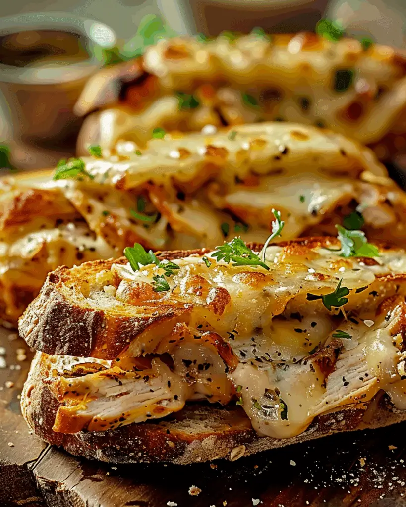 Cheesy Chicken Garlic Bread Sandwich
