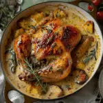 Herb Roasted Chicken in Creamy White Sauce
