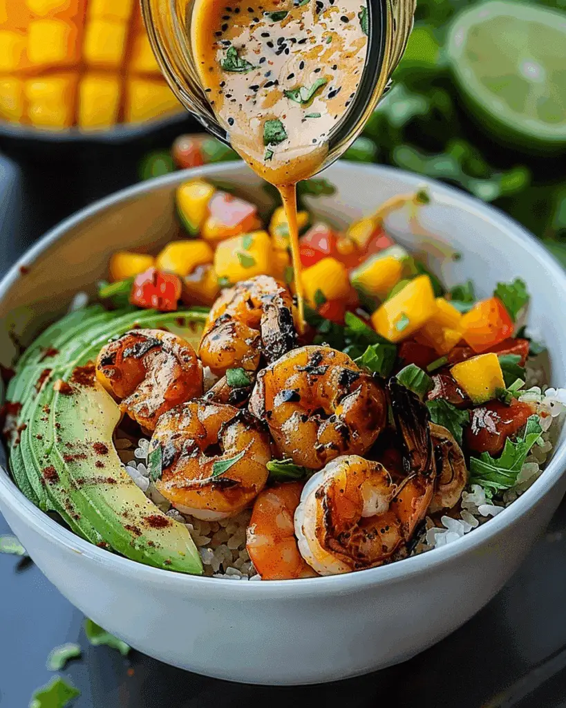 Shrimp and Avocado Bowls with Mango Salsa & Lime‑Chili Sauce