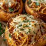 Spaghetti Garlic Bread Bowls