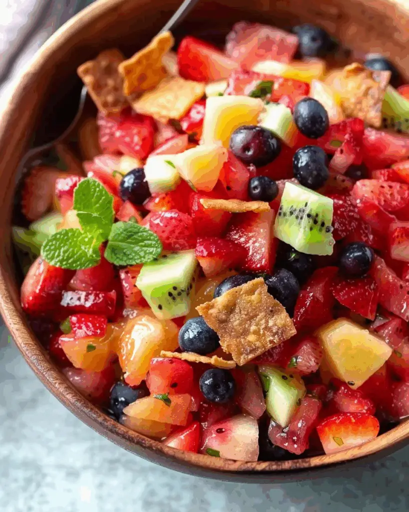 Fruit Salsa with Cinnamon Crisps