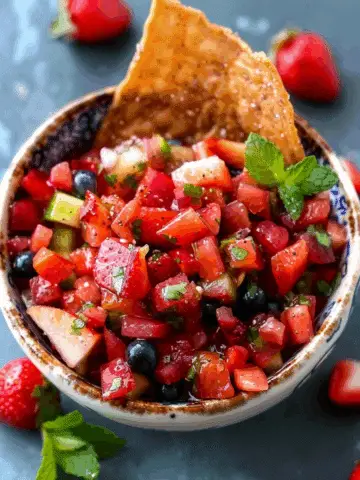 Fruit Salsa with Cinnamon Crisps