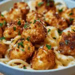 Garlic Butter Chicken Bites with Savory Creamy Parmesan Pasta