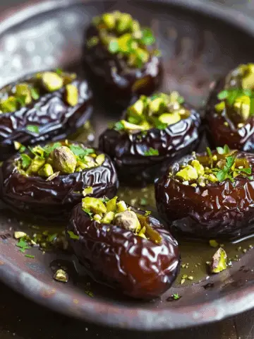 Honey Pistachio Ricotta Stuffed Dates