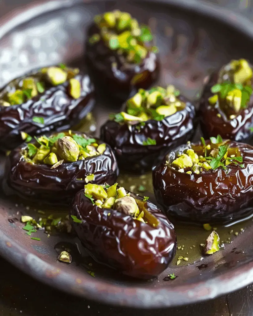 Honey Pistachio Ricotta Stuffed Dates