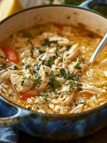Mediterranean Lemon Chicken Soup: A Creamy, Comforting Bowl of Sunshine