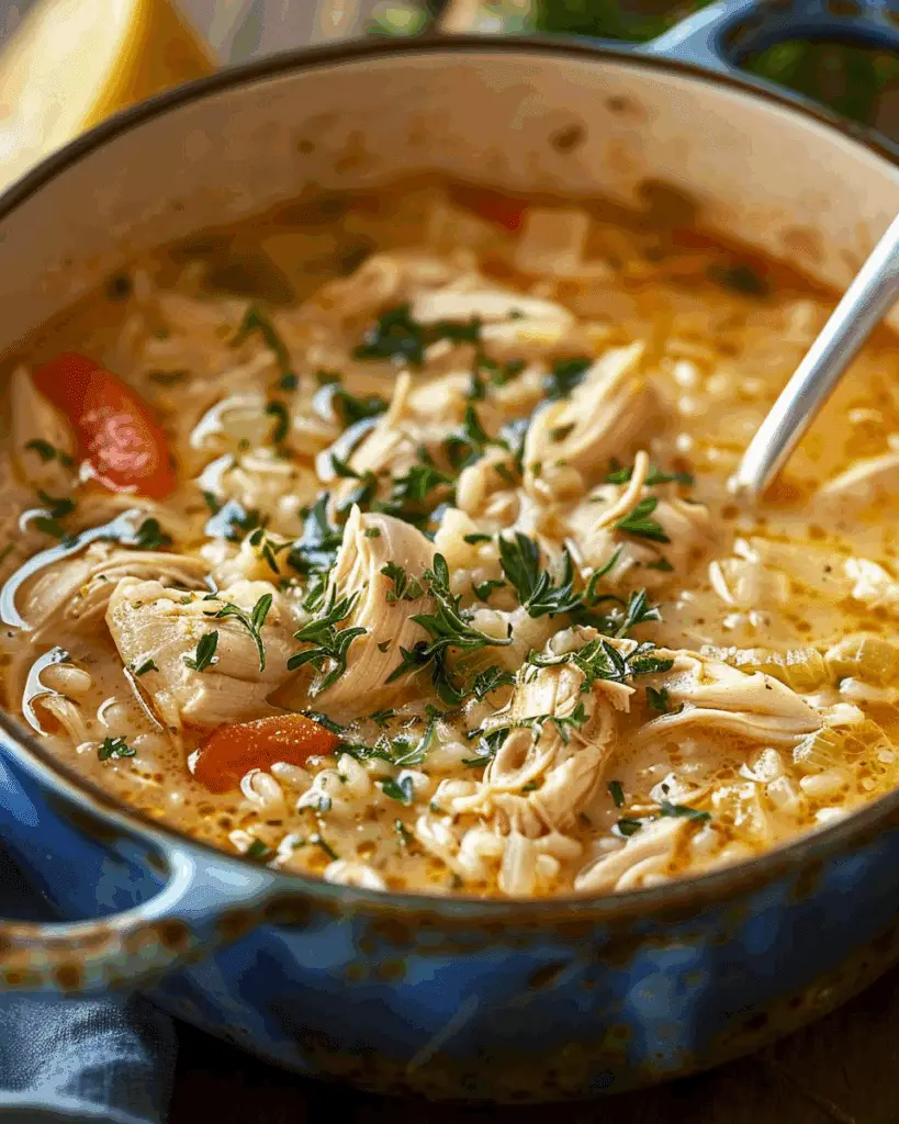 Mediterranean Lemon Chicken Soup: A Creamy, Comforting Bowl of Sunshine