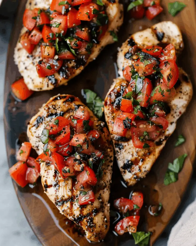 Easy Bruschetta Chicken (Grilled or Baked)