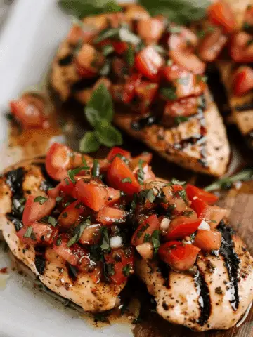 Easy Bruschetta Chicken (Grilled or Baked)