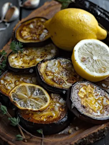 Lemon Garlic Roasted Eggplant
