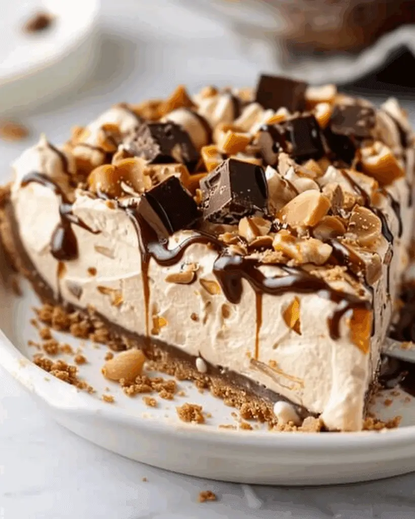 No-Bake Snickers Bar Pie