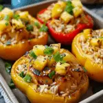 Teriyaki Pineapple Chicken & Rice Stuffed Peppers