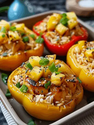 Teriyaki Pineapple Chicken & Rice Stuffed Peppers
