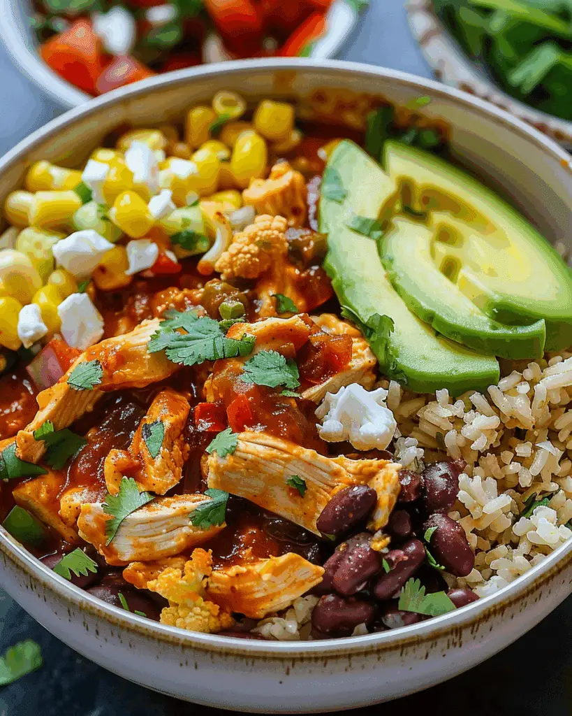 Chicken Enchilada with Cauliflower Rice Bowls