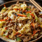 Chinese Ground Beef and Cabbage Stir‑Fry