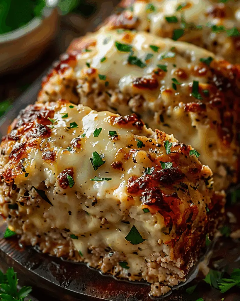 Melt‑in‑Your‑Mouth Garlic Parmesan Chicken Meatloaf