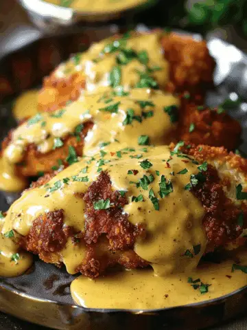 Pretzel Chicken with Mustard-Cheddar Sauce