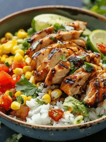 Street Corn Chicken Rice Bowl
