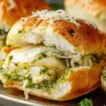 Cheesy Garlic Pesto Chicken Sliders