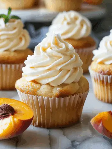 Honey Peach Cream Cheese Cupcakes