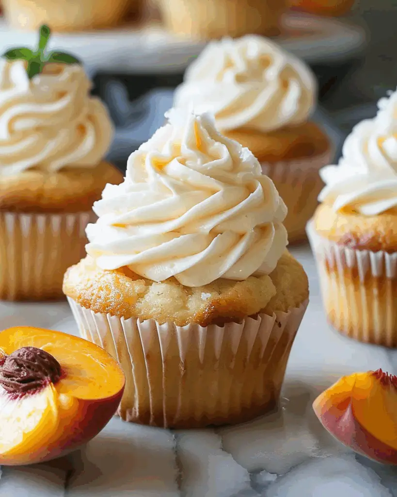 Honey Peach Cream Cheese Cupcakes