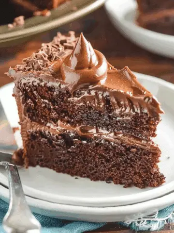 Easy Chocolate Fudge Cake (with Hot Frosting)