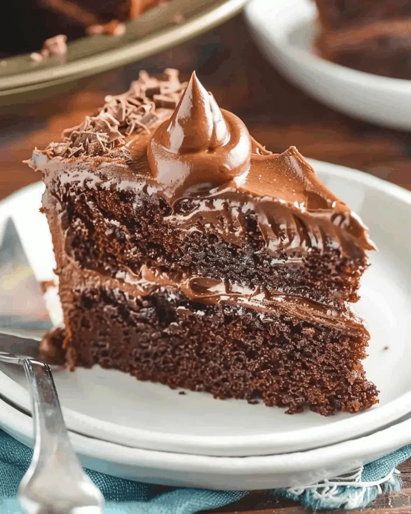 Easy Chocolate Fudge Cake (with Hot Frosting)