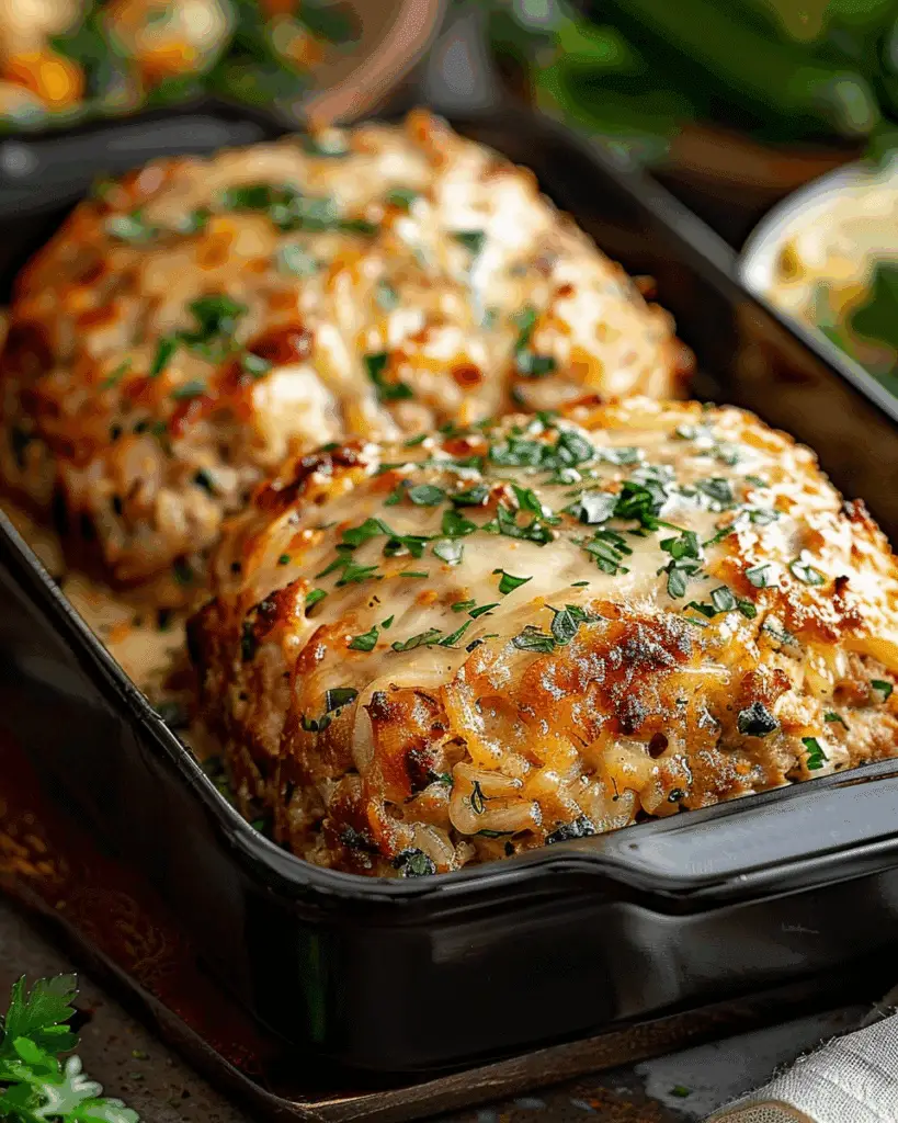 Juicy Garlic Parmesan Chicken Meatloaves