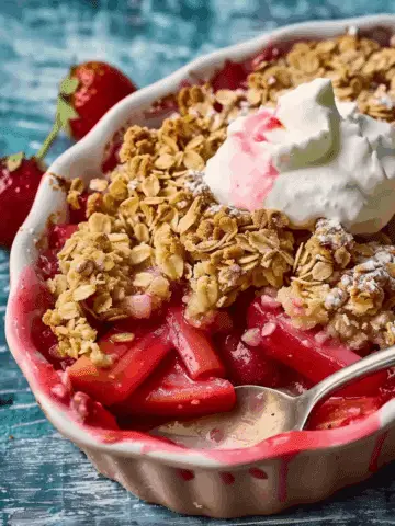 Rhubarb and Strawberry Summer Crisp