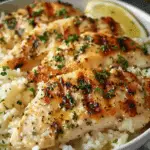 Chicken Scampi with Garlic Parmesan Rice
